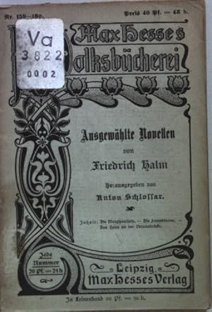 Bild des Verkufers fr Ausgewhlte Novellen: Die Marzipanliese - Die Freundinnen - Das Haus an der Veronabrcke. Max Hesses Volksbcherei Nr. 159-160; zum Verkauf von books4less (Versandantiquariat Petra Gros GmbH & Co. KG)