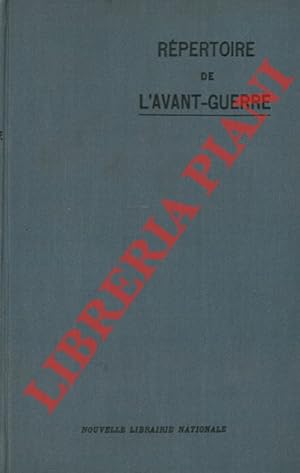 Imagen del vendedor de Rpertoire de l'avant-guerre. Rpertoire professionnel et rgional des tablissements industriels et commerciaux allemands et autrichiens mis sous squestre en France pendant la Grande Guerre (d'aprs les publications du Journal Officiel) par Maurice Vallet. Introduction: Les Squestres et la Colonisation allemande en France par le Mis De Roux. a la venta por Libreria Piani