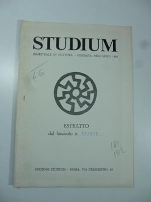 Studium. Bimestrale di cultura - fondata nell'anno 1904. Estratto dal fascicolo n.1/1979