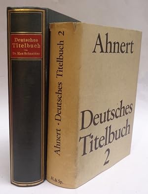 Imagen del vendedor de Deutsches Titelbuch. Ein Hilfsmittel zum Nachweis von Verfassern deutscher Literaturwerke / 1915-1965 mit Nachtrgen und Berichtigungen zum Deutschen Titelbuch 1 fr die Zeit von 1900 bis 1914. a la venta por Der Buchfreund