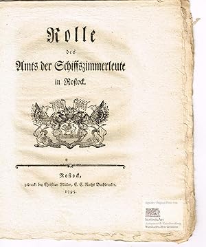 Rolle des Amts der Schiffszimmerleute in Rostock 1795