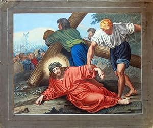 Gesù Cristo cade portando la croce.