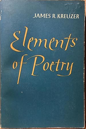 Image du vendeur pour Elements of Poetry mis en vente par Cameron Park Books