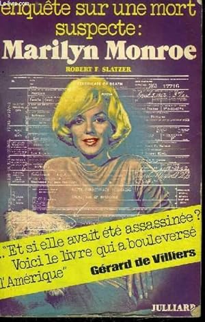 Imagen del vendedor de ENQUETE SUR UNE MORT SUSPECTE : MARILYN MONROE a la venta por Le-Livre