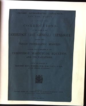 Corrections Cambridge Catalogue deduced from Oxford Photographic Measures, together with a Discus...