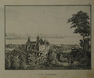 Gesamtansicht von Lausanne. Lithographie aus: Bildergallerie für die Jugend.