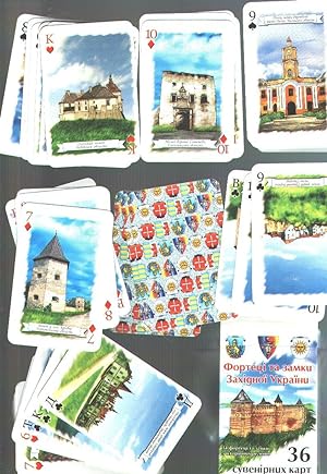 Kartenspiel mit 36 Karten der Burgen und Schlösser Galiziens