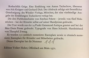 Bild des Verkufers fr Rothschilds Geige. Erzhlung. zum Verkauf von Bhrnheims Literatursalon GmbH