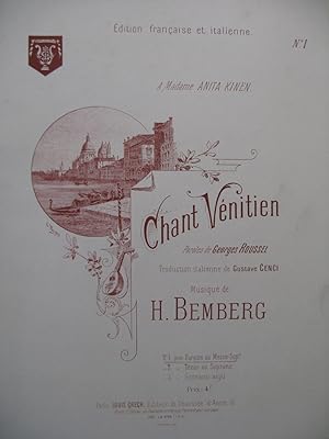 Imagen del vendedor de BEMBERG Herman Chant Vnitien Chant Piano 1887 a la venta por partitions-anciennes