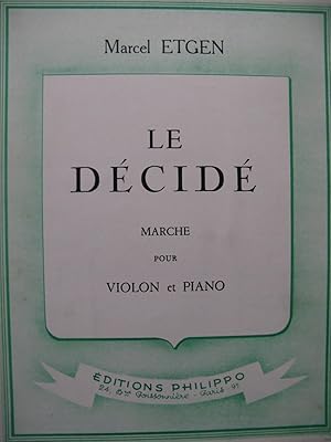 ETGEN Marcel Le Décidé Violon Piano 1961