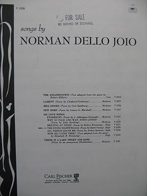 Imagen del vendedor de DELLO JOIO Norman The Dying Nightingale Chant Piano 1954 a la venta por partitions-anciennes