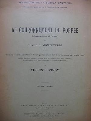 Image du vendeur pour MONTEVERDI Claudio Le Couronnement de Poppe Chant Piano 1908 mis en vente par partitions-anciennes
