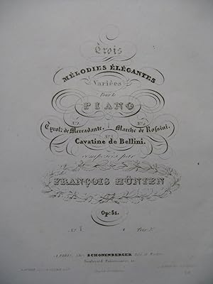 Seller image for HNTEN Franois Tyrolienne de Mercadante op 51 Piano ca1835 for sale by partitions-anciennes