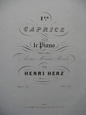 HERZ Henri Caprice No 1 op 32 Piano ca1850