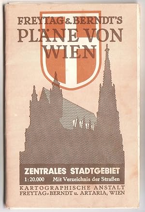 Freytag & Berndt's Pläne von Wien. Zentrales Stadtgebiet, 1:20000. Mit Verzeichnis der Straßen. K...