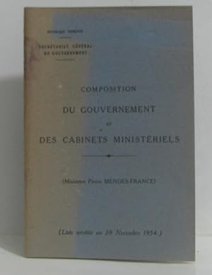 Image du vendeur pour Composition du gouvernement et des cabinets ministriels mis en vente par crealivres
