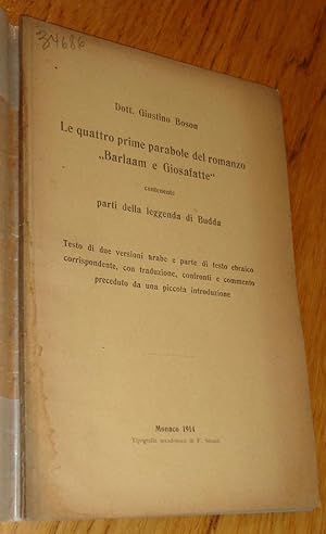 Le quattro prime parabole del romanzo Barlaam e Giosafatte, contenente parti della leggenda di Bu...