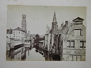 Belgium: Bruges, Canal View with Buildings.