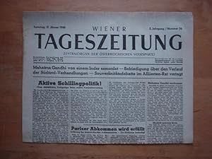 Wiener Tageszeitung - Zentralorgan der österreichischen Volkspartei - Wien, Samstag den 31. Jänne...