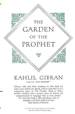 Seller image for THE GARDEN OF THE PROPHET. for sale by Legacy Books