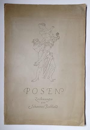 Posen. Zeichnungen von Johanes Boehland. E. Stichnote (1944)., Potsdam, 1944. 14 Zeichnungen. 14 ...