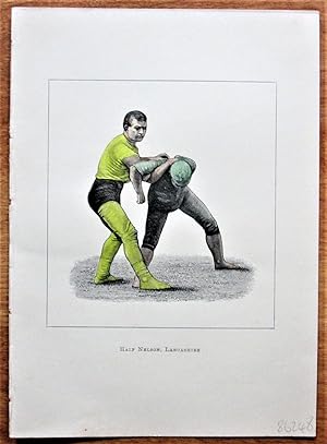 Seller image for Antique Steel Engraving. Wrestling Print: Half Nelson for sale by Ken Jackson