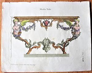 Bild des Verkufers fr Antique Copperplate Engraving: Marble Table 144 zum Verkauf von Ken Jackson