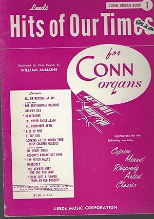 Seller image for HITS of OUR TIMES for CONN Organs Sheet Music Songbook #1 for sale by Vada's Book Store