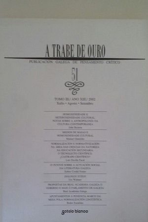 A TRABE DE OURO Nº 51 - TOMO III / ANO XIII / XULLO, AGOSTO, SETEMBRO 2002 - ISS