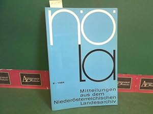 Bild des Verkufers fr NLA - Mitteilungen aus dem Niedersterreichischen Landesarchiv - 1984, Heft 8. zum Verkauf von Antiquariat Deinbacher