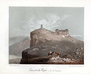 Bild des Verkufers fr Sommet du Righi" - Rigi Gipfel sommet summit Ansicht vue Farblithographie Litho Schweiz zum Verkauf von Antiquariat Steffen Vlkel GmbH