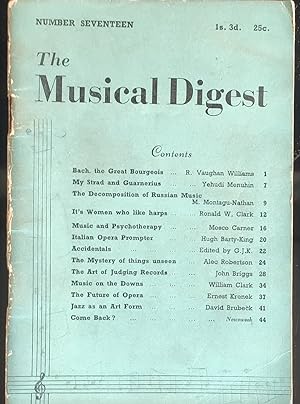 Imagen del vendedor de Musical Digest 17 a la venta por Shore Books