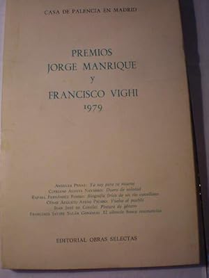 Imagen del vendedor de Premios Jorge Manrique y Francisco Vighi 1979 a la venta por Librera Antonio Azorn