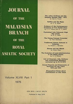 Seller image for Journal of the Malaysian Branch of the Royal Asiatic Society, Volume 48, Part 1 for sale by Masalai Press