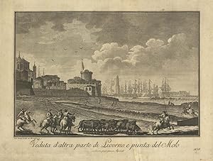 Veduta d'altra parte di Livorno e punta del Molo