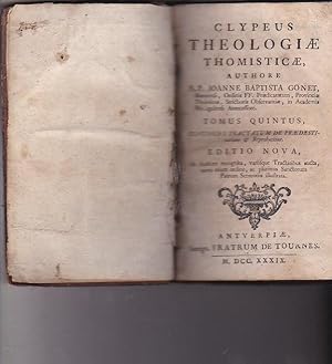 Imagen del vendedor de Clypeus theologiae thomisticae. Tomus quintus a la venta por LIBRERA GULLIVER