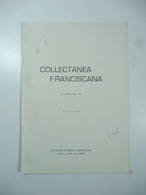 Bild des Verkufers fr Estratto da Collectanea Franciscana N.46 zum Verkauf von Coenobium Libreria antiquaria