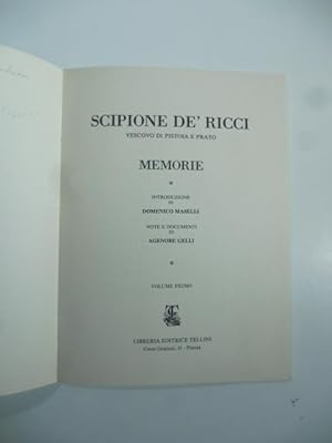 Scipione De'Ricci Vescovo di Pistoia e Prato: Memorie