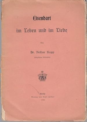 Bild des Verkufers fr Eisenbart im Leben und im Liede (= Beitrge zur Kulturgeschichte. Ergnzungshefte zur Zeitschrift fr Kulturgeschichte, 3. Heft) zum Verkauf von Graphem. Kunst- und Buchantiquariat