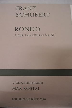 Bild des Verkufers fr Rondo in A-Dur fr VIoline und Streichquartett. Herausgegeben und fr Violine und Piano bearbeitet von Max Rostal. Ed. Schott 5290 zum Verkauf von Antiquariat Bookfarm