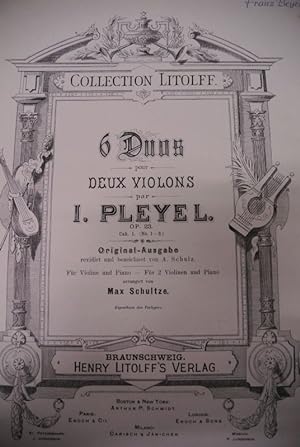 Bild des Verkufers fr 6 Duos pour deux Violons par I. Pleyel, Op. 23. Beigebunden: 6 Duos pour deux Violons par I. Pleyel, Op. 23. (2 Partituren in einem Band). zum Verkauf von Antiquariat Bookfarm