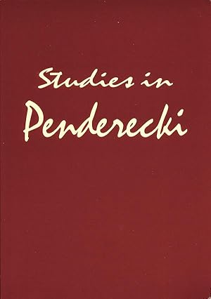 Immagine del venditore per Studies in Penderecki venduto da Randall's Books