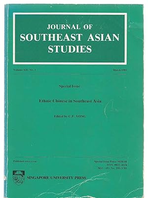 Bild des Verkufers fr Journal of Southeast Asian Studies special issue - Ethnic Chinese in Southeast Asia vol XII no 1 zum Verkauf von Turn The Page Books