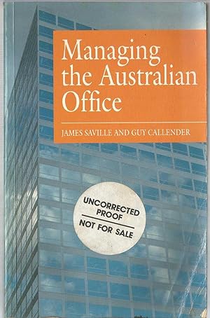 Imagen del vendedor de Managing the Australian Office a la venta por Turn The Page Books