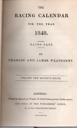 The Racing Calendar for the Year 1848