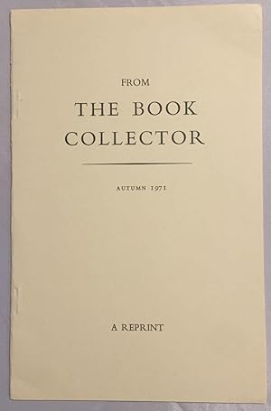 Bild des Verkufers fr From the Book Collector: Autumn 1971: A Reprint: Ruskin's Politics By Bernard Shaw zum Verkauf von Besleys Books  PBFA