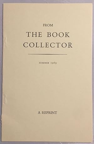 Bild des Verkufers fr From the Book Collector: Summer 1969: A Reprint: Wise and Ruskin, II Forgeries zum Verkauf von Besleys Books  PBFA