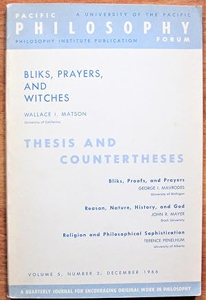 Imagen del vendedor de Bliks, Prayers, and Witches. Essay in Pacific Philosophy Forum December 1966 a la venta por Ken Jackson
