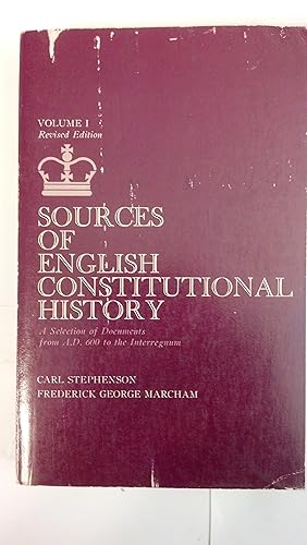 Bild des Verkufers fr 1: Sources of English Constitutional History: A Selection of Documents from A.D. 600 to the Interregnum zum Verkauf von Early Republic Books