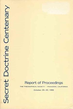 Seller image for SECRET DOCTRINE CENTENARY: Report of Proceedings for sale by By The Way Books